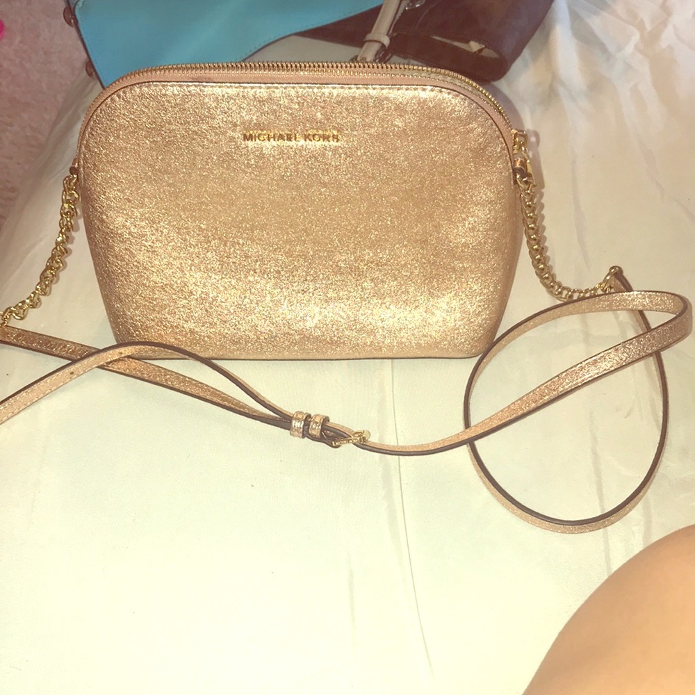 Authentic Michael Kors Rose Gold Crossbody Bag